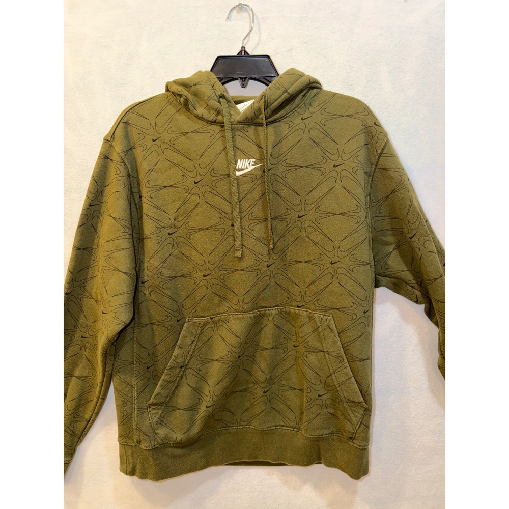 Nike All Over Swoosh Logo Hoodie Pullover Green Size‎ Small